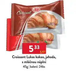 Qanto Croissant Lukas kakao, jahoda, s mléčnou náplní nabídka