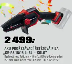 OBI Aku prořezávací řetězová pila „ge-ps 18/15 li bl - solo" nabídka