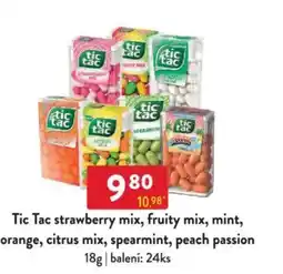 Qanto Tic Tac strawberry mix, fruity mix, mint, orange, citrus mix, spearmint, peach passion nabídka