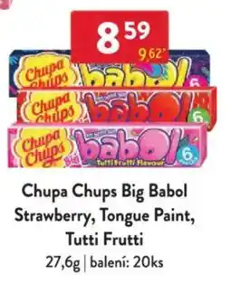 Qanto Chupa Chups Big Babol Strawberry, Tongue Paint, Tutti Frutti nabídka