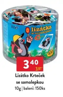Qanto Lízátko Krteček se samolepkou nabídka