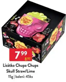 Qanto Lízátko Chupa Chups Skull Straw/Lime nabídka