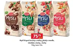 Qanto Mysli křupavé borůvky a maliny, jahody a mandle, čokoláda a ořechy, ořechy nabídka