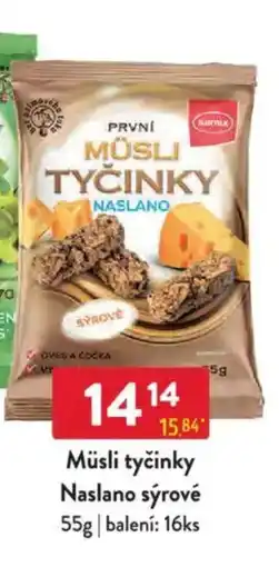 Qanto Müsli tyčinky Naslano sýrové nabídka