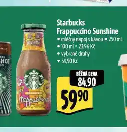 Albert Starbucks frappucchino sunshine nabídka