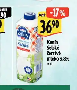 Albert Kunín selské čerstvé mléko 3,8% nabídka