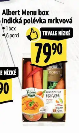 Albert Albert menu box indická mrkvová polévka nabídka