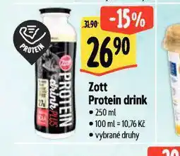 Albert Zott protein drink nabídka