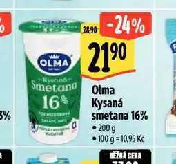 Albert Olma kysaná smetana 16% nabídka