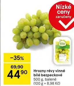 Tesco Hrozny révy vinné bílé bezpeckové, 500 g, balené nabídka