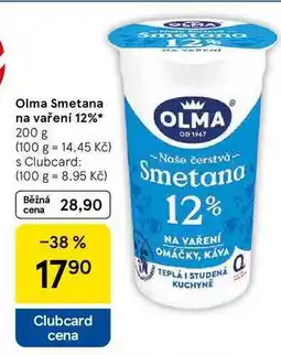 Tesco Olma Smetana na vaření 12%, 200 g nabídka