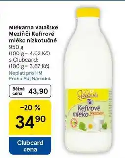 Tesco Mlékárna Valašské Meziříčí Kefírové mléko nízkotučné, 950 g nabídka