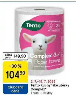 Tesco Tento Kuchyňské utěrky Complex, 1 role, 3 vrstvy nabídka