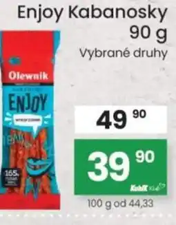 Kubík potraviny Enjoy Kabanosky nabídka