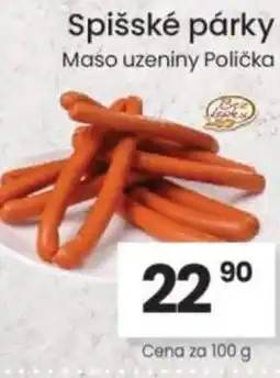 Kubík potraviny Spišské párky nabídka