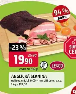 Trefa LE&CO slanina nelisovaná, 100g nabídka