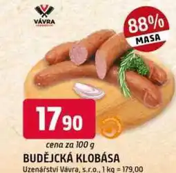 Trefa BUDĚJCKÁ KLOBÁSA 100 g nabídka