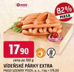 Trefa VÍDEŇSKÉ PÁRKY EXTRA 100 g nabídka