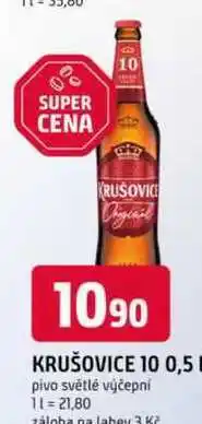 Trefa Krušovice 10° pivo výčepní světlé 0,5l nabídka