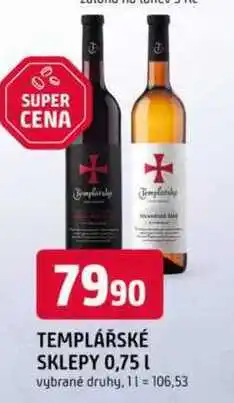 Trefa TEMPLÁŘSKÉ SKLEPY 0,75 L nabídka