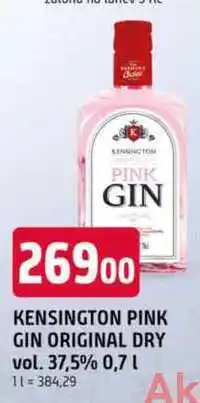 Trefa KENSINGTON PINK GIN ORIGINAL DRY vol. 37,5% 0,7l nabídka