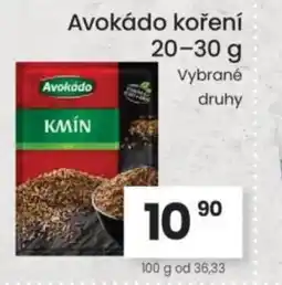 Kubík potraviny Avokádo koření nabídka
