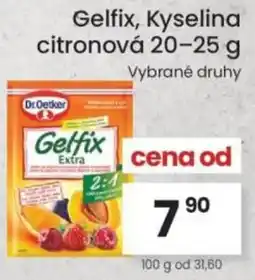 Kubík potraviny Gelfix, Kyselina citronová nabídka