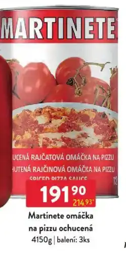 Qanto Martinete omáčka na pizzu ochucená nabídka