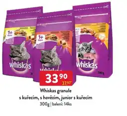 Qanto Whiskas granule s kuřecím, s hovězím, junior s kuřecím nabídka