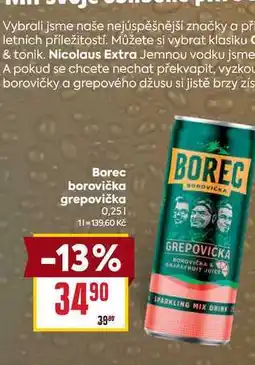 Billa Borec borovička grepovička 0,25l nabídka