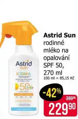 Teta Astrid Sun rodinné mléko na opalování SPF 50, 270 ml nabídka