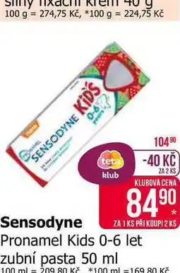Teta SensodynePronamel Kids 0-6 let zubní pasta 50 ml nabídka