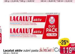 Teta Lacalut aktiv zubní pasta 2x 75ml nabídka