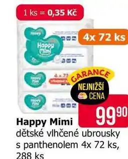 Teta Happy Mimi dětské vlhčené ubrousky s panthenolem 4x 72 ks, 288 ks nabídka
