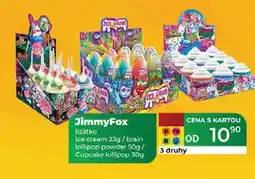 Tamda Foods JimmyFox lízátko ice cream 23g/brain lollipop powder 50g / Cupcake lollipop 30g nabídka