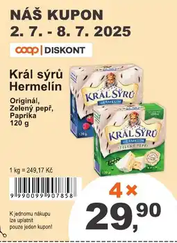 COOP DISKONT Král sýrů Hermelín nabídka