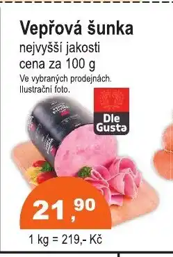 COOP DISKONT Vepřová šunka nabídka