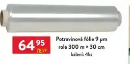 Qanto Potravinová fólie 9 μm role 300 m x 30 cm nabídka