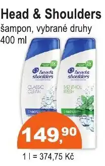 COOP DISKONT Head & Shoulders šampon nabídka