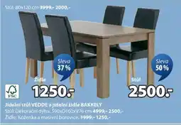JYSK Jídelní stůl VEDDE a jídelní židle BAKKELY nabídka