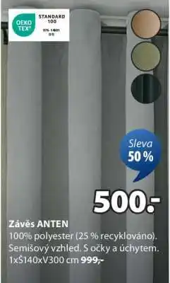 JYSK ZÁVĚS ANTEN nabídka