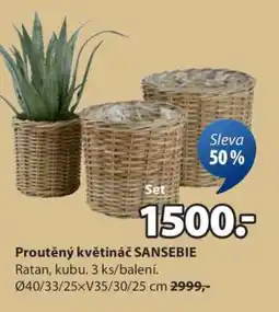 JYSK Proutěný květináč SANSEBIE nabídka
