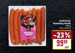 Billa Grill Party Klobásky klasik nabídka