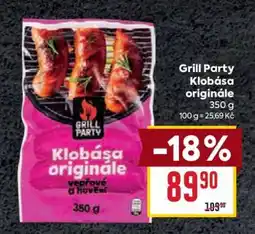 Billa Grill Party Klobása Originále nabídka