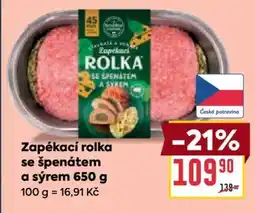 Billa Zapékací rolka se špenátem a sýrem 650 g nabídka