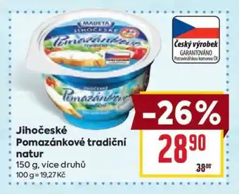 Billa Jihočeské Pomazánkové tradiční natur nabídka