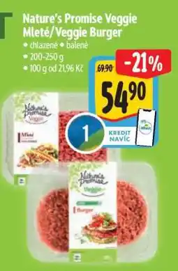 Albert Nature's Promise Veggie Mleté/Veggie Burger nabídka