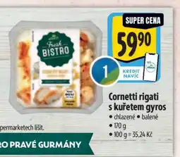Albert Cornetti rigati s kuřetem gyros nabídka