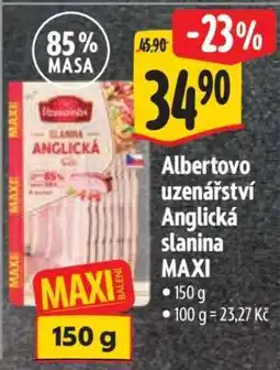 Albert Albertovo uzenářství Anglická slanina MAXI nabídka