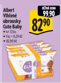 Albert Albert Vlhčené ubrousky Cute Baby nabídka